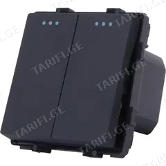 ჩამრთველი მექანიკური ჯვარედინი ორიანი Socket Style Cross 2G-3W ჩარჩოს გარეშე შავი