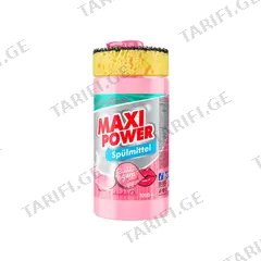 ჭურჭლის სარეცხი საშუალება ღრუბელით Maxi Power Bubble Gum 1 ლ