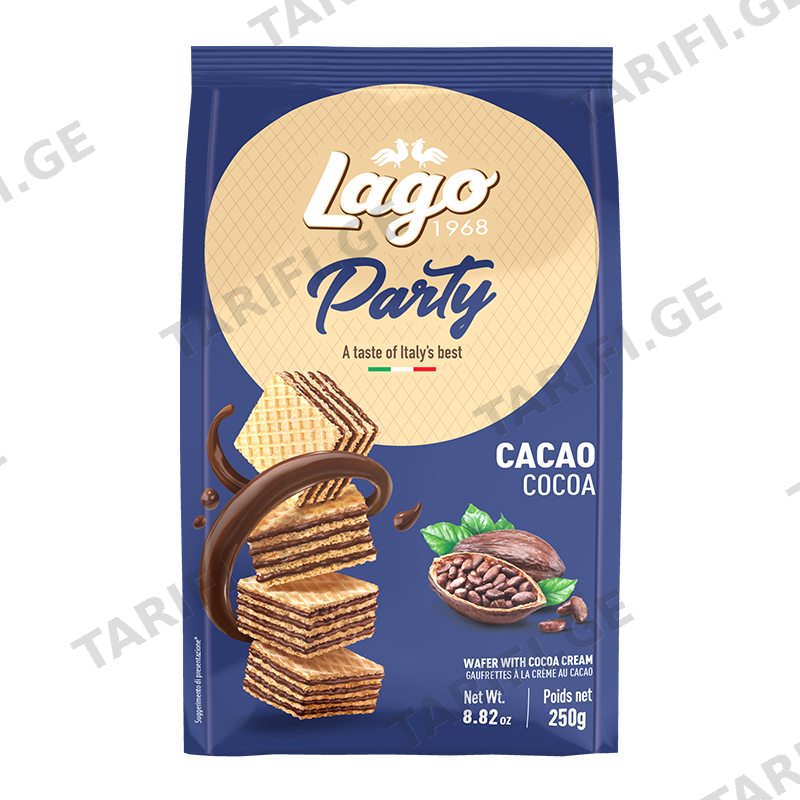 კაკაოს ვაფლი "PARTY" 250გრ, "Lago Group"