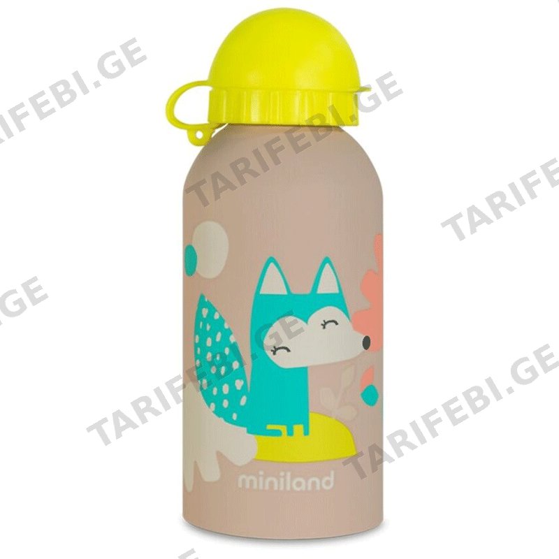 ფოლადის საბავშვო ბოთლი MINILAND NATURKID BOTTLE FOXY (400 ML)