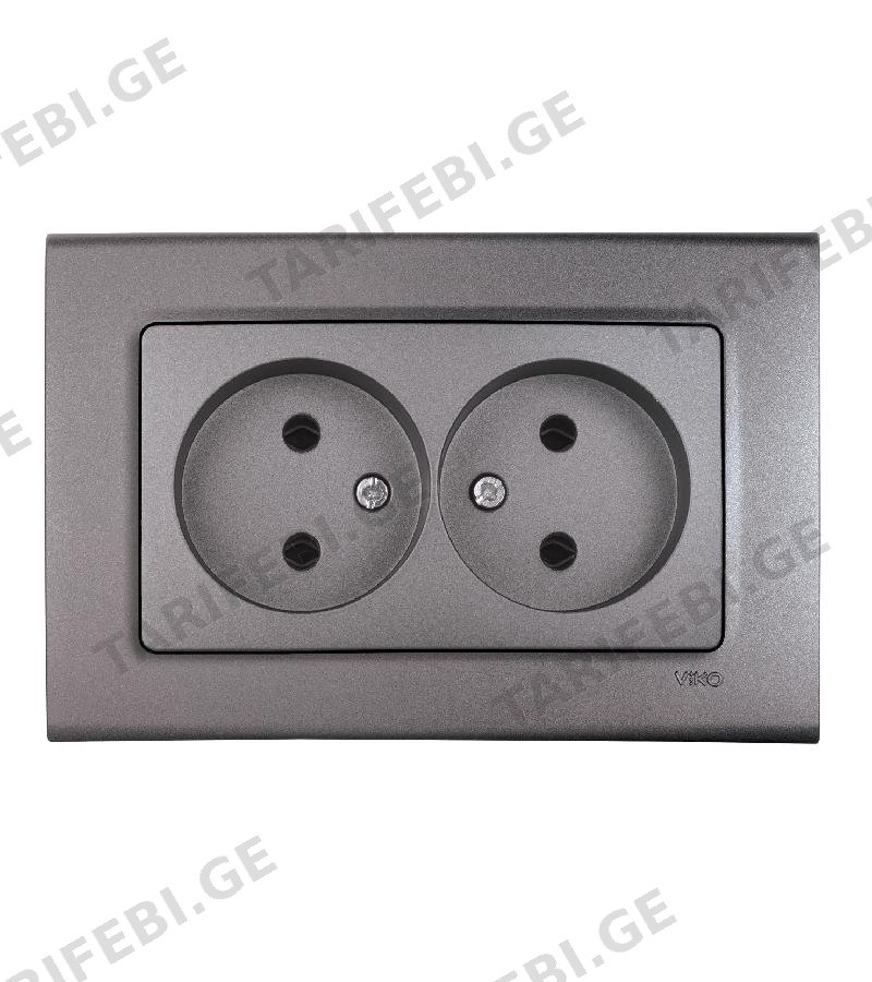 როზეტი 2-ნი LINNERA GRANIT GRISI #90402055-MD VIKO by Panasonic
