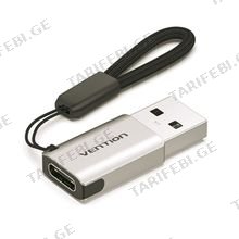 VENTION CDPH0 USB 3.0 Male to USB-C Female Adapter Gray Aluminum Alloy Type