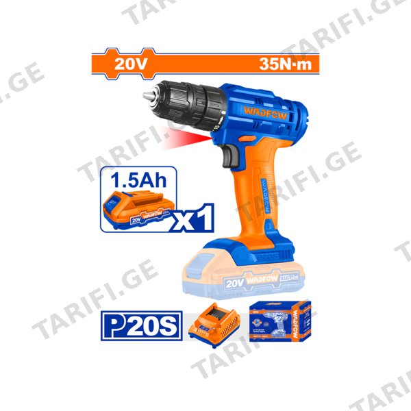 ელექტრო ხრახნდამჭერი 20 V Li-Ion (WCDP511) WADFOW