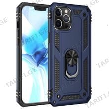 iPhone 13 Pro Max Sofia Ring Case სილიკონის ქეისი ბეჭდით - მუქი ლურჯი