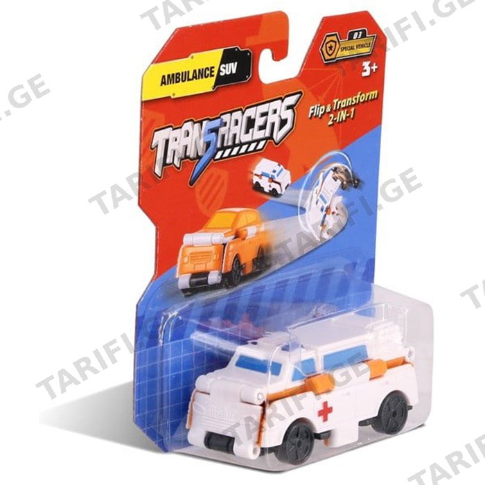 სათამაშო მანქანა TRANSRACERS EU463875-06 AMBULANCE & SUV