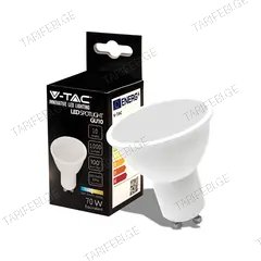 ლედ ნათურა V-TAC 10W GU10 4000K 1000Lm პლასტიკი სამსუგის ჩიპით 21879