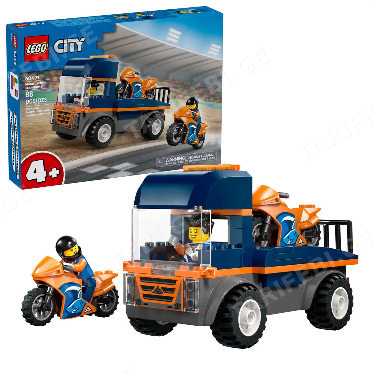 ასაწყობი კონსტრუქცია LEGO MOTORCYCLE TRANSPORTER 60491 | CITY