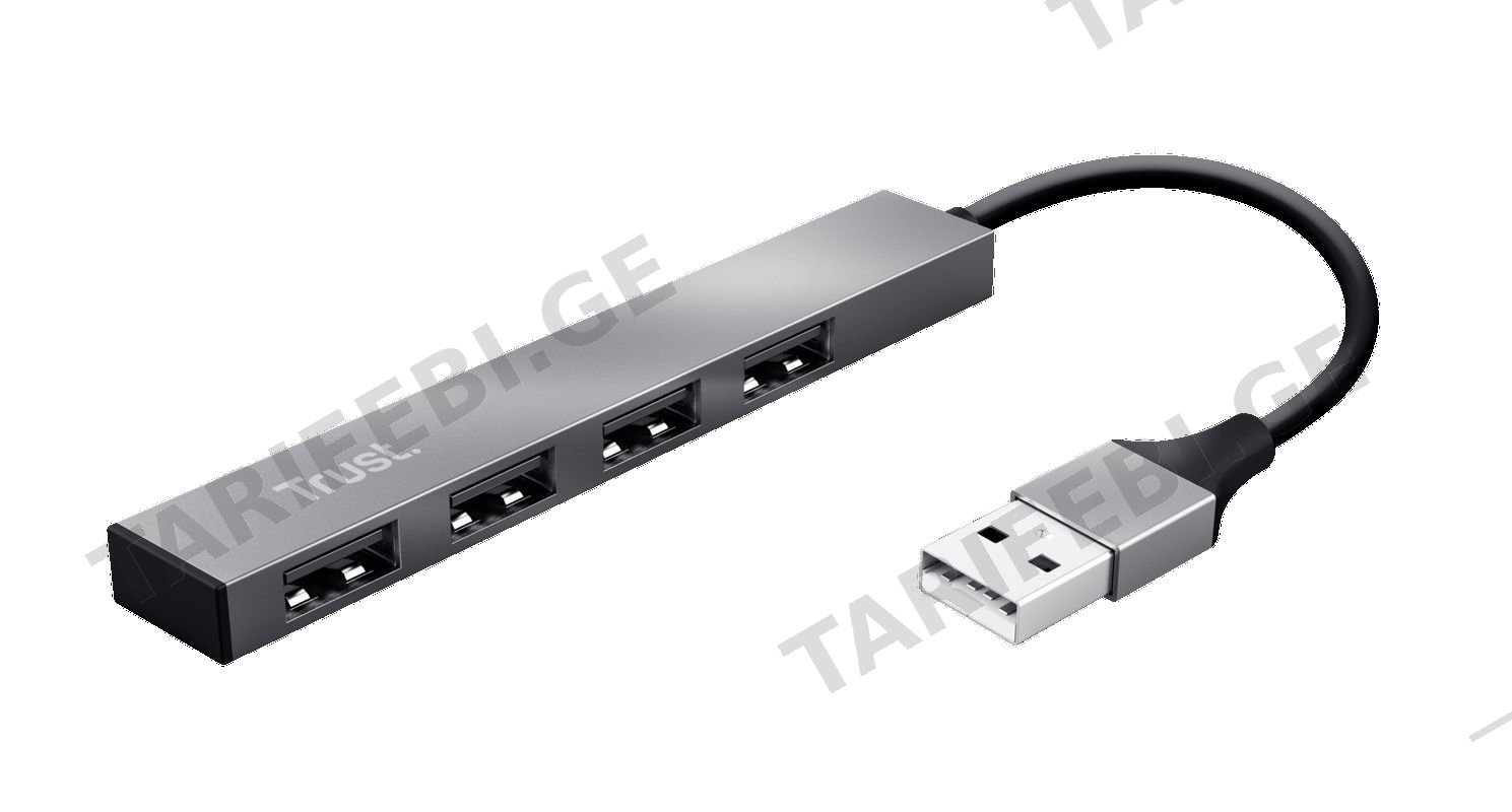 სადენები TRUST 23786 TRUST HALYX 4-PORT MINI USB HUB