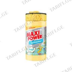 ჭურჭლის სარეცხი საშუალება და ღრუბელი Maxi Power Banane 1ლ