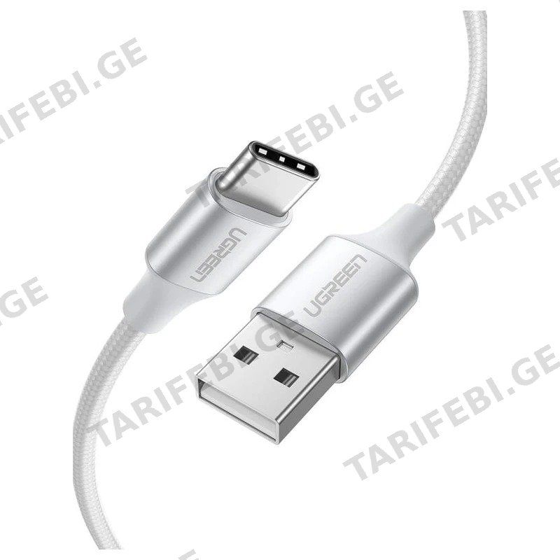 USB კაბელი TYPE-C UGREEN US288 (60131) 1მ თეთრი