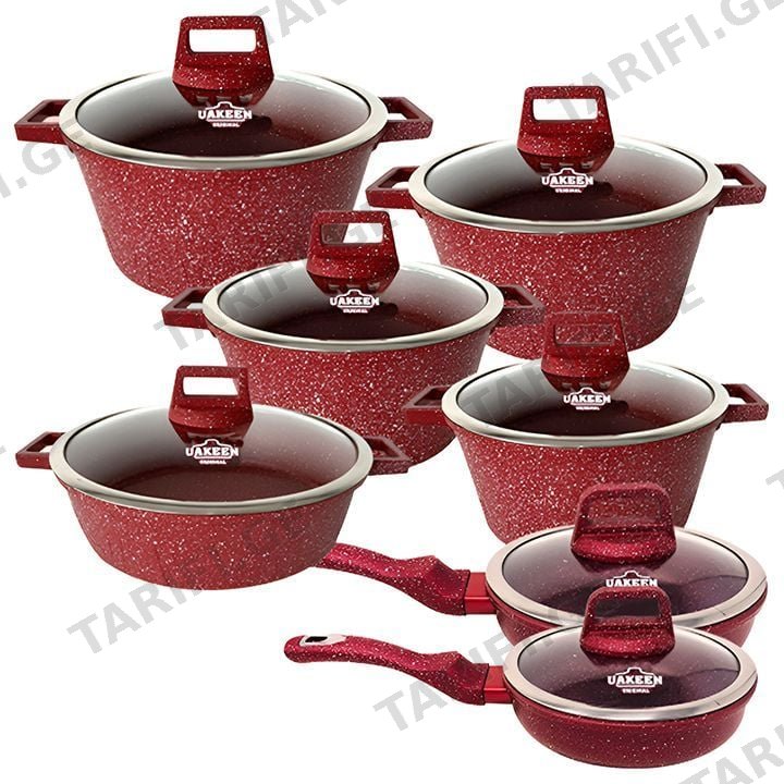 ქვაბების 7 ცალიანი ნაკრები UAKEEN UC18310 RED