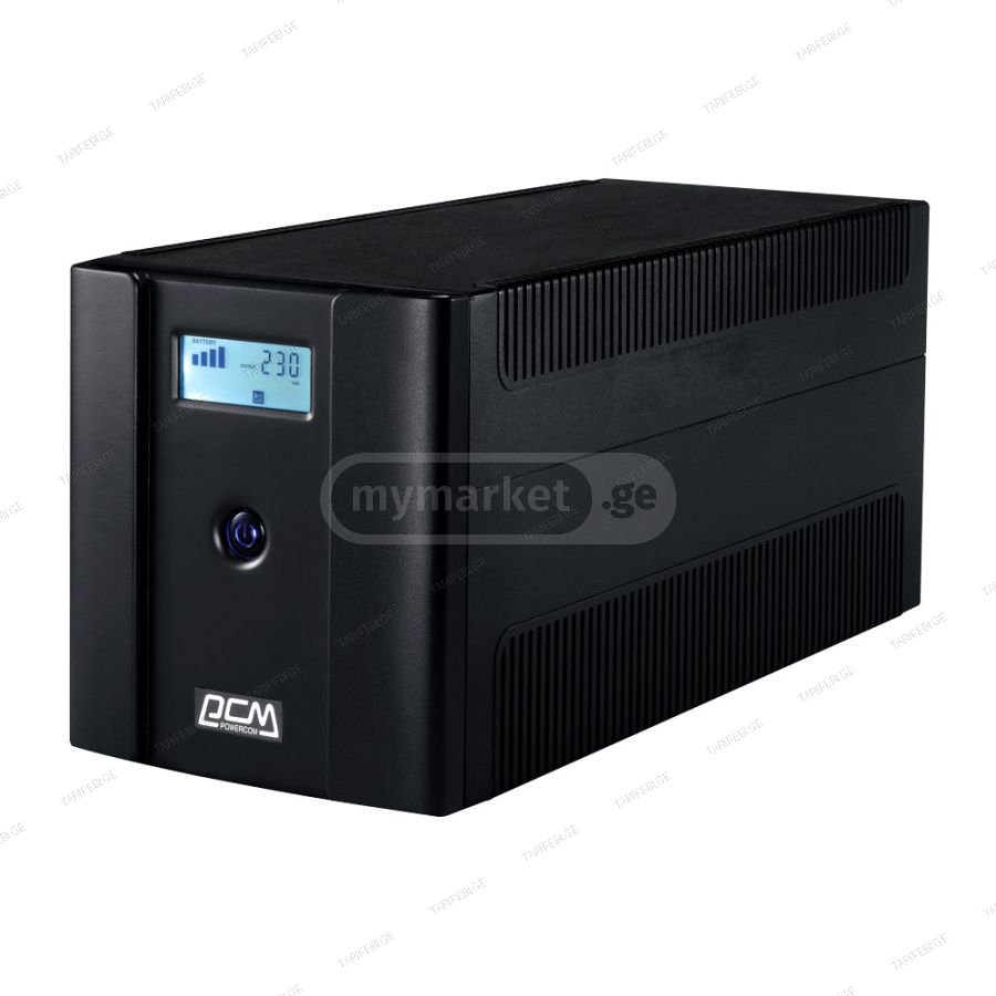 უწყვეტი კვების წყარო UPS Powercom 1500VA 900W LCD