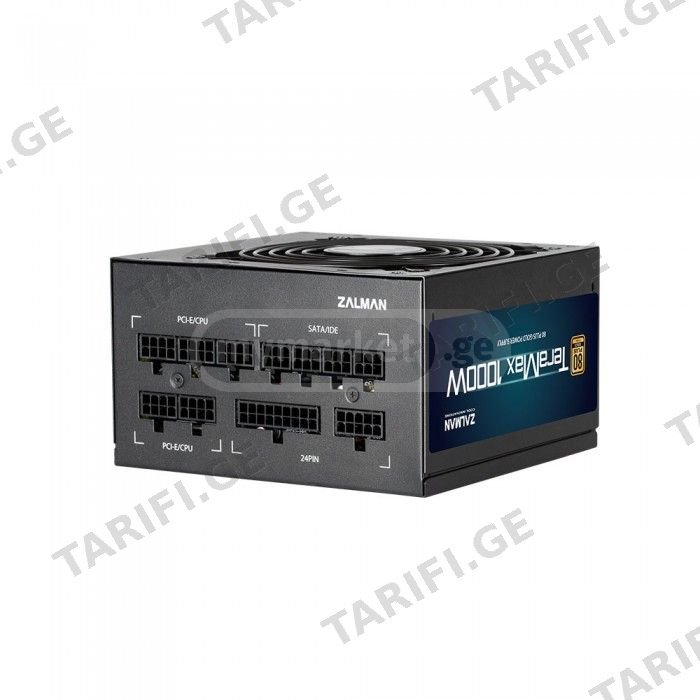 კვების ბლოკი - Zalman Teramax II SE / 80 PLUS Gold / 1000W• ბრენდი: Zalman• მოდელი: Teramax II SE 1000W (ZM1000-TMX2SE)• პროდუქტის ტიპი: ATX კვების ბლოკი (PSU)• ფორმ ფაქტორი: ATX (Intel ATX 12V Ver.2.