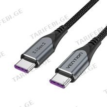 VENTION TAHHF USB 3.1 Gen2 C Male to C Male 5A მობილურის კაბელი 1მ