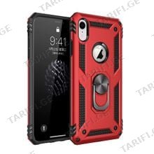 iPhone XR Sofia Ring Case სილიკონის ქეისი ბეჭდით - წითელი