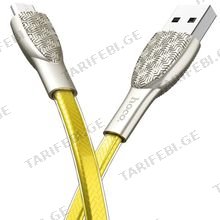 HOCO U52 Bright charging data cable for Micro Gold
