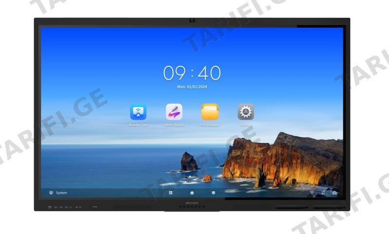 ინტერაქტიული მონიტორი 75″ ეკრანის დიაგონალით DS-D5B75RB/FL,8G+128G