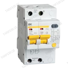 დიფერენციალური ავტომატი IEK 2პ 25А 30ma AD12