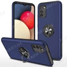 Samsung Galaxy A02S Elit Ring Case სილიკონის ქეისი ბეჭდით - მუქი ლურჯი