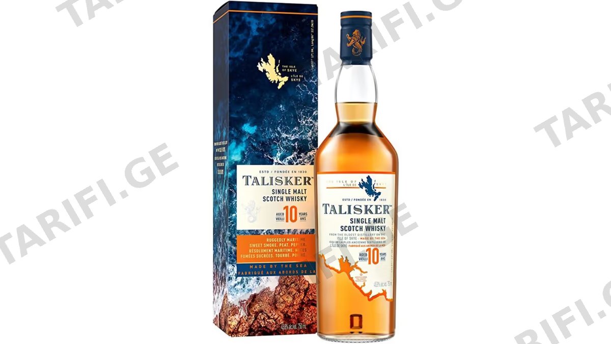 ერთალაოიანი შოტლანდიური ვისკი Talisker, 10 წლიანი - 0.7L