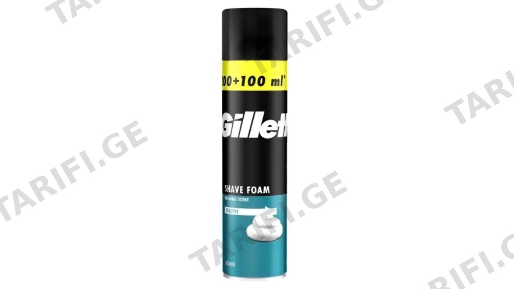 Gillette ქაფი პარსვამდე მგრძნობიარე კანისთვის 200+100მლ