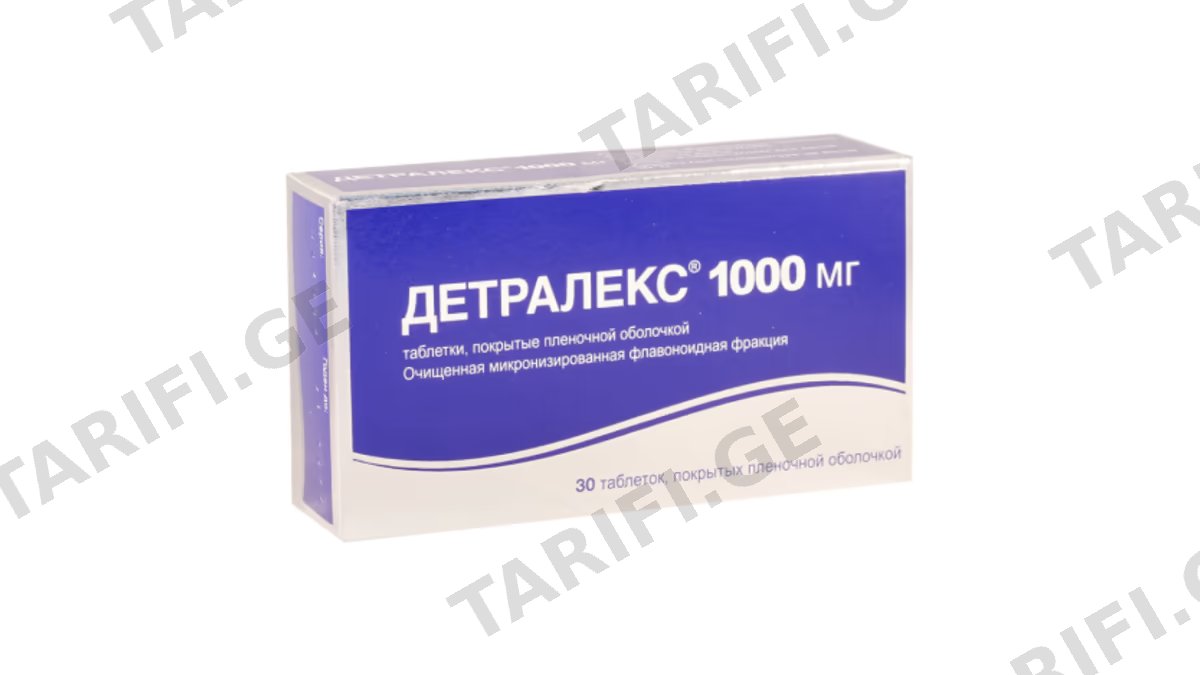 დეტრალექსი ტაბ.1000მგ(900მგ/100მგ) N30