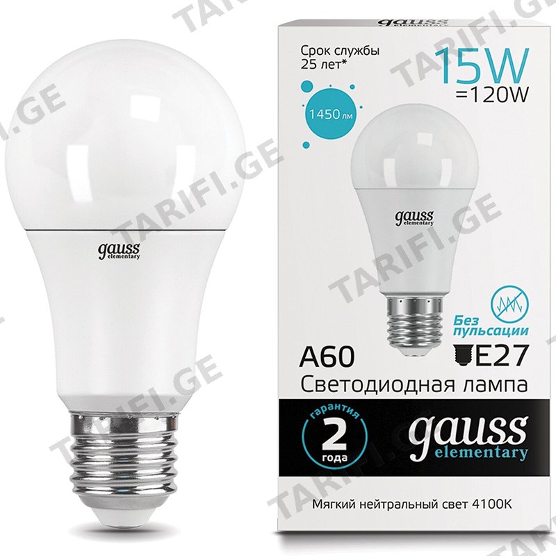 LED ნათურა GAUSS 23237A (7 W, E27, 6500K)