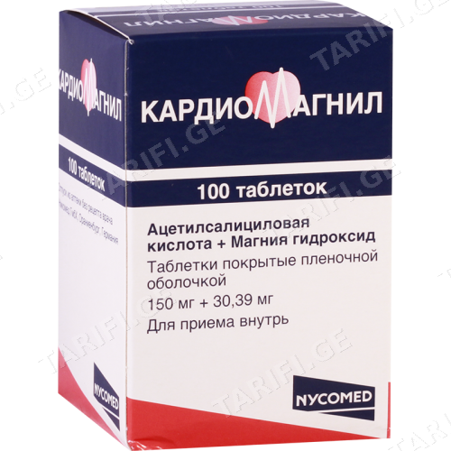 კარდიომაგნილი ტაბლეტი 150მგ+30.39მგ #100