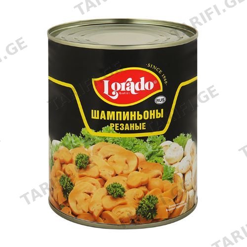 სოკოს კონსერვი / ლორადო ქამა დაჭრილი / 850 გრ