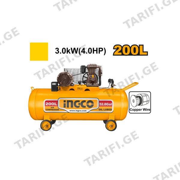 ჰაერის კომპრესორი 200L (AC402001) INGCO