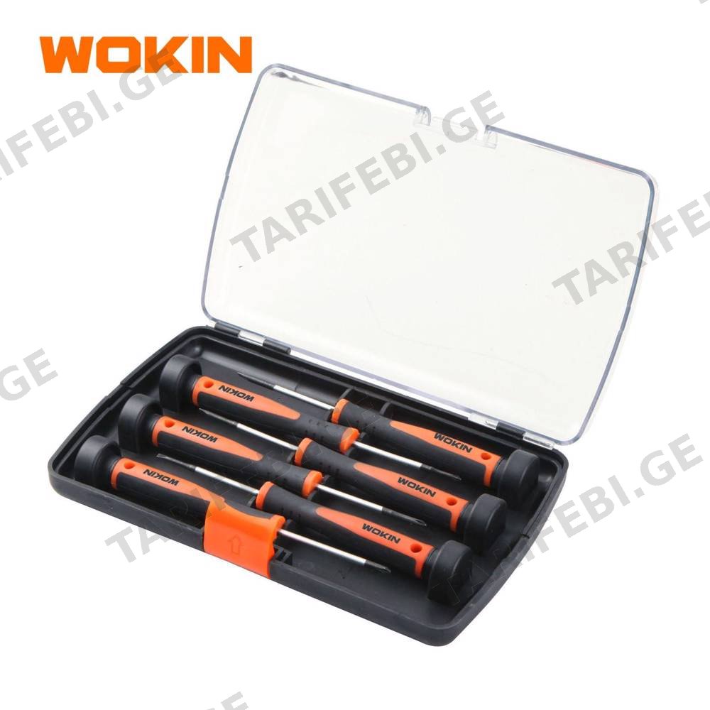 სახრახნისის ნაკრები Wokin 205706, 6Pcs Tool Set, PRECISION SCREWDRIVER SET Orange/Black