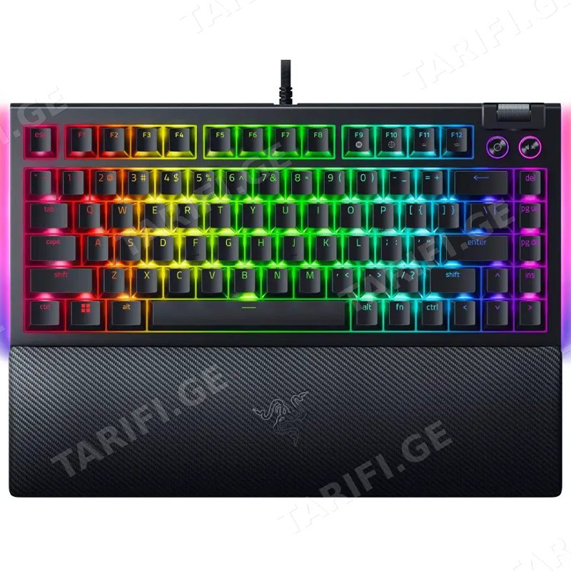 GAMING კლავიატურა RAZER BLACKWIDOW V4 RZ03-05000100-R3M1 75% RGB 83KEY MECHANICAL TACTILE SWITCH USB EN BLACK
