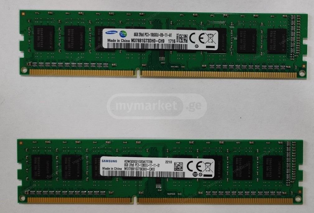 SAMSUNG DDR3 8GB 1333Mhz და 1600Mhz