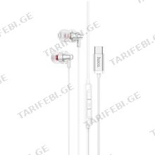 HOCO M90 Delight Type-C wired digital earphone with microphone silver