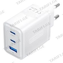 VENTION FERW0-EU 3-Port USB (C + C + A) GaN Charger (65W/65W/30W) EU-Plug White