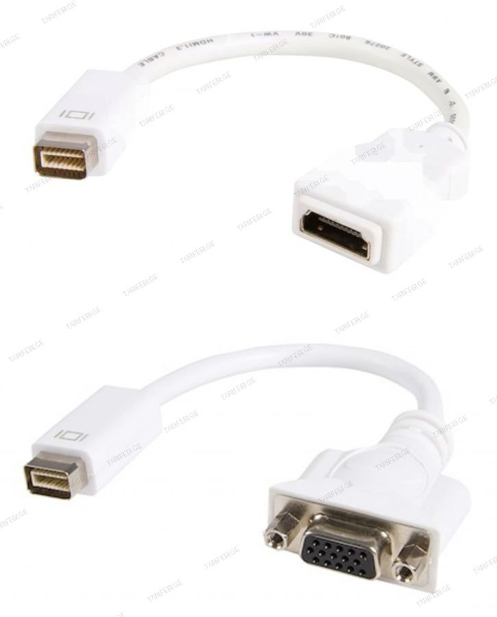 mini dvi to vga და mini dvi to hdmi გადამყვანები