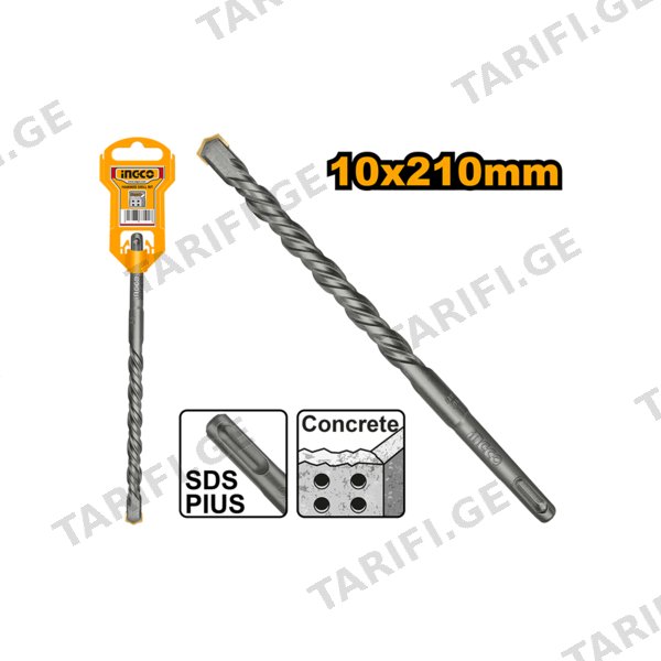 ბეტონის ბურღი 10X210 მმ SDS+ DBH1211003 INGCO