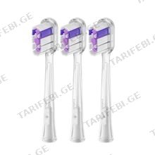 Laifen brush head Ultra-Whitening Brush Head (Transparent) Pack of 3 კბილის ჯაგრისის თავები
