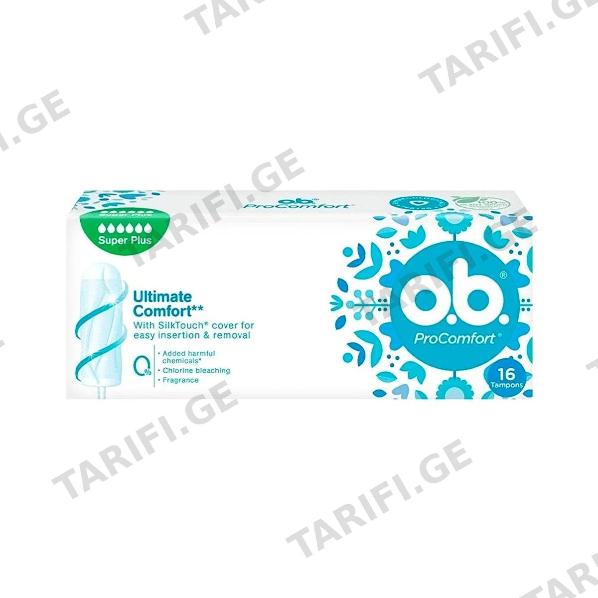 ტამპონი პროკომფორტ სუპერ პლუსი 16 ცალი 7830 ო.ბი - O.B