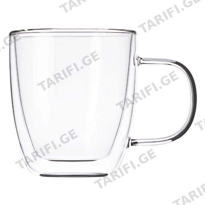 ჭიქა 2 ც. ARDESTO DOUBLE WALL BOROSILICATE GLASS MUG SET ARDESTO , 310 ML, 2 PCS, WITH HANDLES