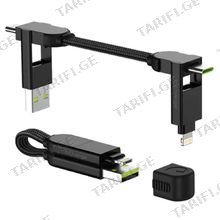 Rolling Square inCharge X Black 100W მრავალფუნქციური კაბელი