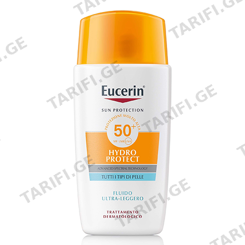 ეუცერინი - SUN Hydro protect სახის მზისგან დამცავი SPF 50+ ფლუიდი 50მლ