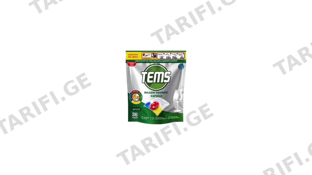 Tems ჭურჭლის სარეცხი ტაბლეტი 36ც