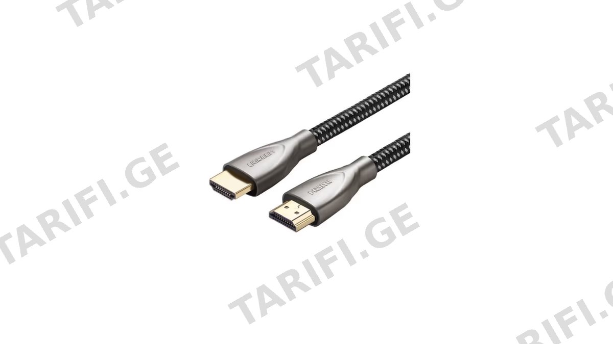 HDMI კაბელი UGREEN 50108, 4K, 2.0 HDMI to HDMI Carbon Fiber Zinc Alloy Cable, 2m, Grey