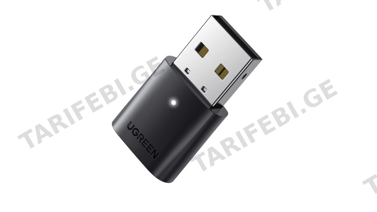 Bluetooth ადაპტერი UGREEN CM390 (80889), USB Bluetooth 5.0 Adapter, Black