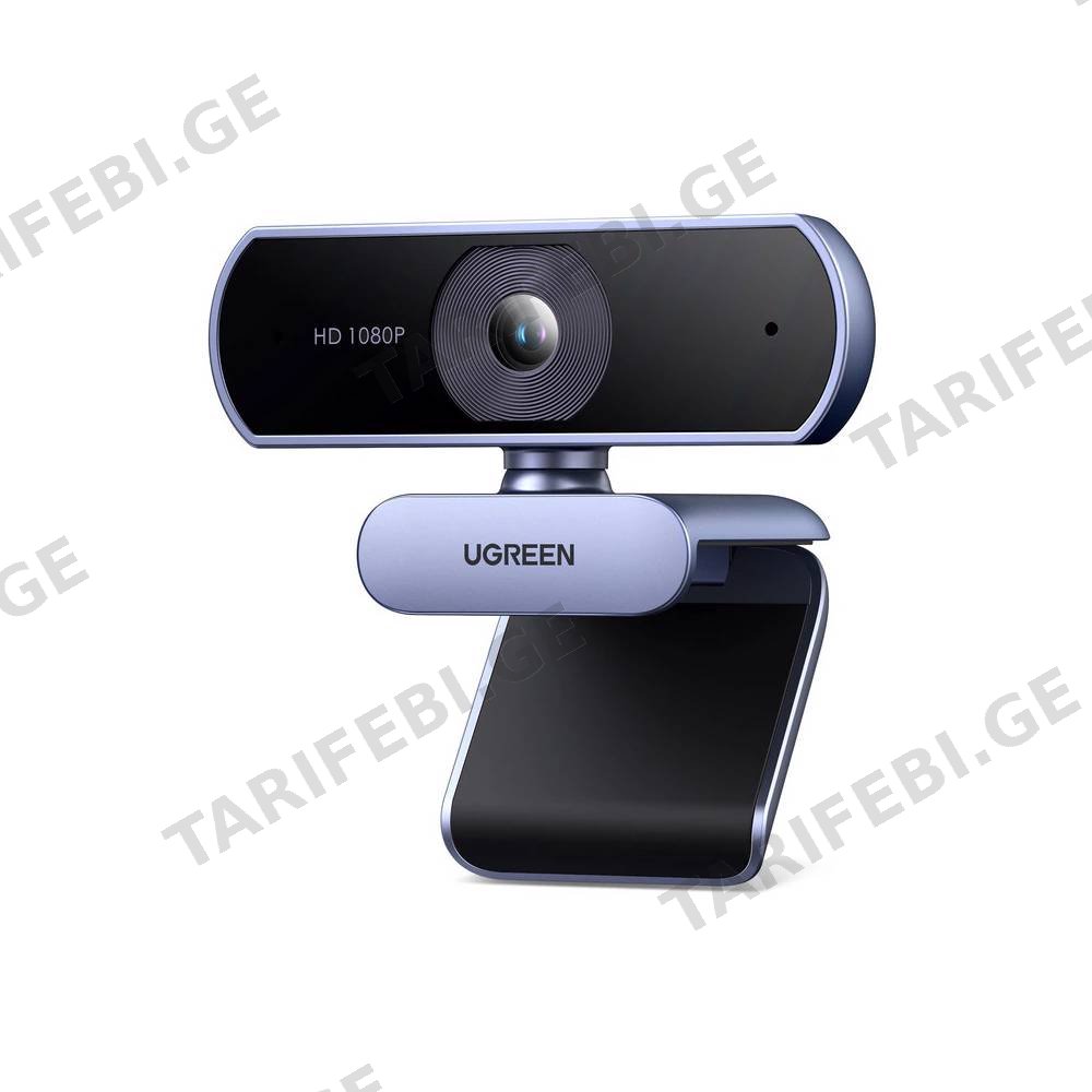 ვებკამერა UGREEN 15728, 2Mp, FHD, Built-in Microphone, Webcam, Gray/Black