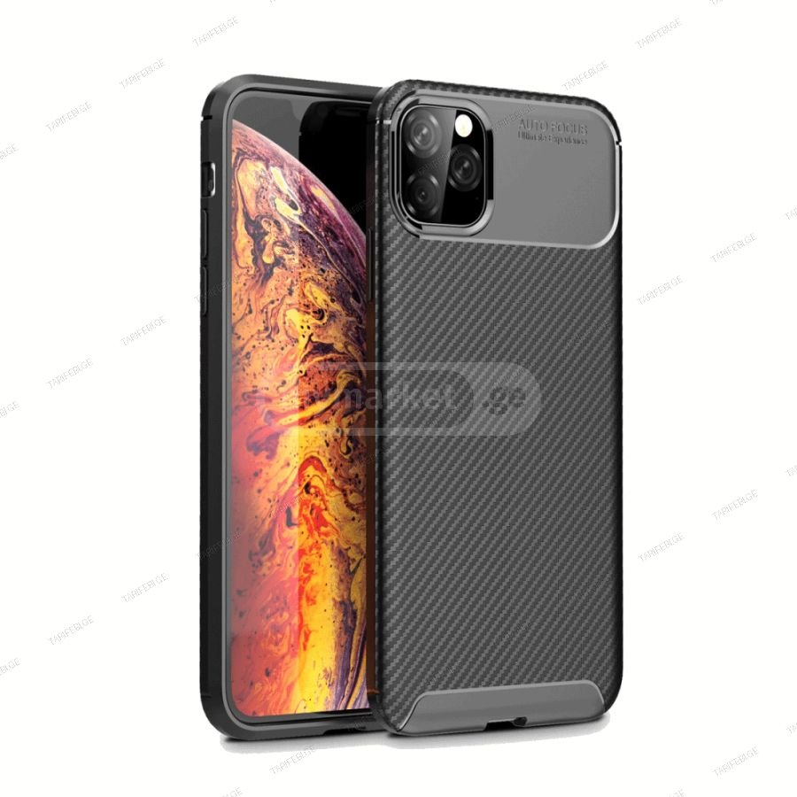 კარბონის ქეისი iPhone 11 Pro Focus Carbon Case - შავი