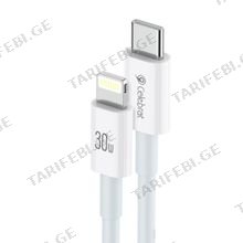 ტელეფონის კაბელი Celebrat HB-10 Type-C-Lightning 1.5M 30W თეთრი