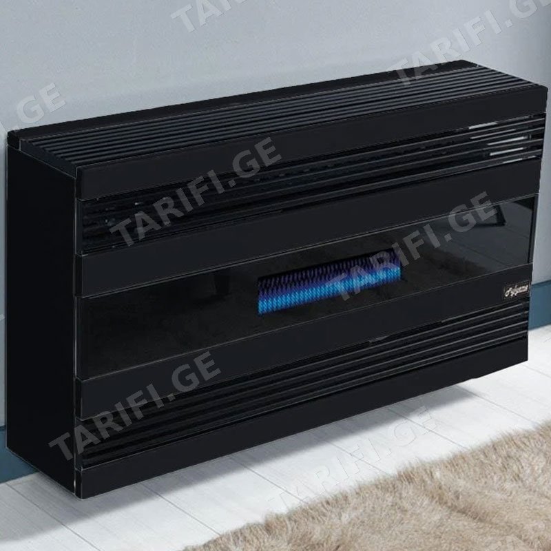 50-70 მ² გაზის გამათბობელი FUJIYAMA FHS 5 000 MC ბუხრის ეფექტით შავი