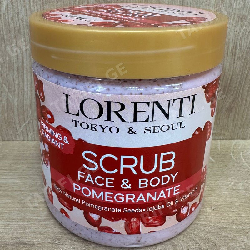 ბროწეულის ტანისა და სახის სკრაბი LORENTI SCRUB POMEGRANTE (500 ML)